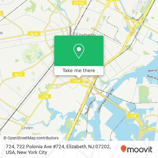 Mapa de 724, 722 Polonia Ave #724, Elizabeth, NJ 07202, USA