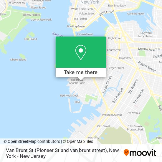 Mapa de Van Brunt St (Pioneer St and van brunt street)