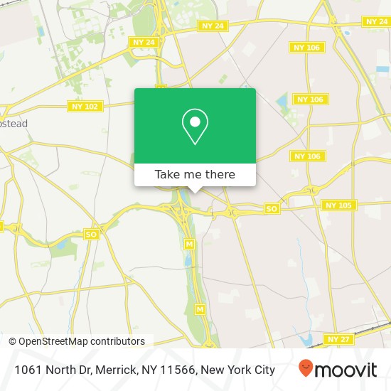 Mapa de 1061 North Dr, Merrick, NY 11566