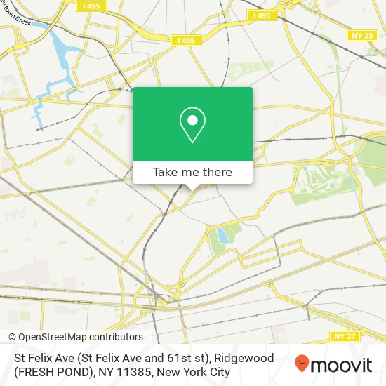St Felix Ave (St Felix Ave and 61st st), Ridgewood (FRESH POND), NY 11385 map