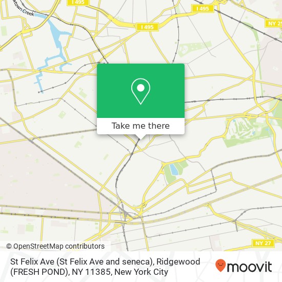 Mapa de St Felix Ave (St Felix Ave and seneca), Ridgewood (FRESH POND), NY 11385