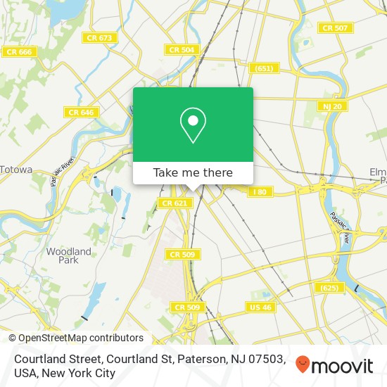 Mapa de Courtland Street, Courtland St, Paterson, NJ 07503, USA