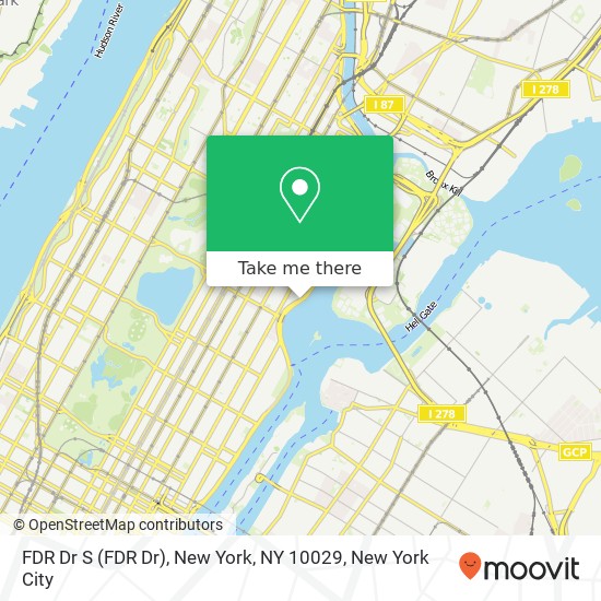 FDR Dr S (FDR Dr), New York, NY 10029 map