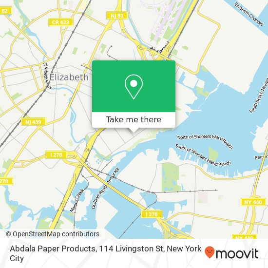 Mapa de Abdala Paper Products, 114 Livingston St