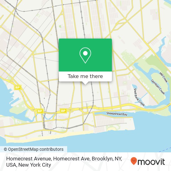 Mapa de Homecrest Avenue, Homecrest Ave, Brooklyn, NY, USA