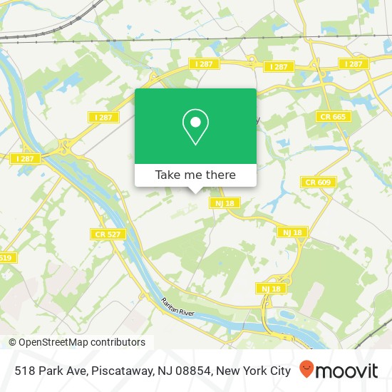 Mapa de 518 Park Ave, Piscataway, NJ 08854