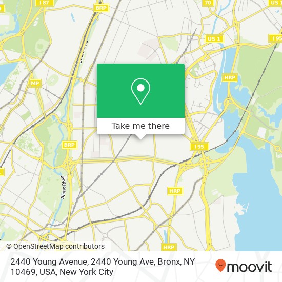 2440 Young Avenue, 2440 Young Ave, Bronx, NY 10469, USA map