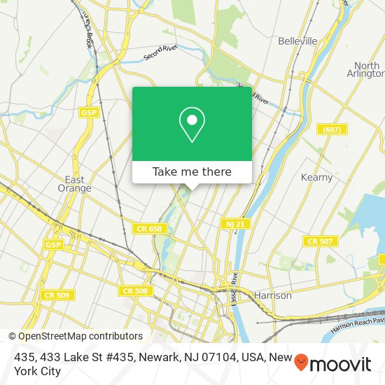 Mapa de 435, 433 Lake St #435, Newark, NJ 07104, USA