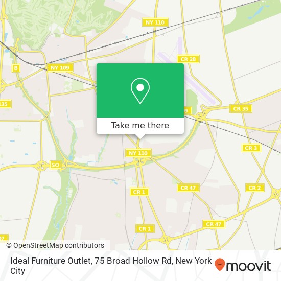 Mapa de Ideal Furniture Outlet, 75 Broad Hollow Rd