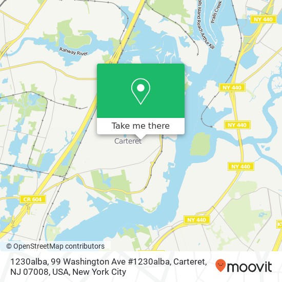 Mapa de 1230alba, 99 Washington Ave #1230alba, Carteret, NJ 07008, USA