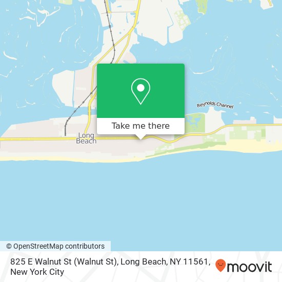 Mapa de 825 E Walnut St (Walnut St), Long Beach, NY 11561