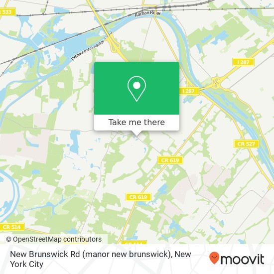 Mapa de New Brunswick Rd (manor new brunswick), Somerset, NJ 08873