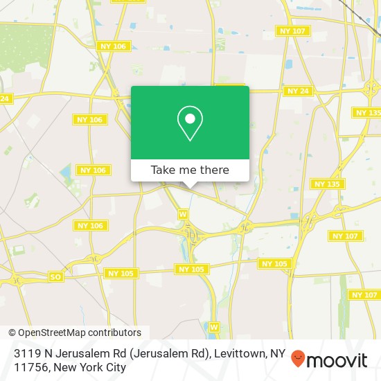 Mapa de 3119 N Jerusalem Rd (Jerusalem Rd), Levittown, NY 11756