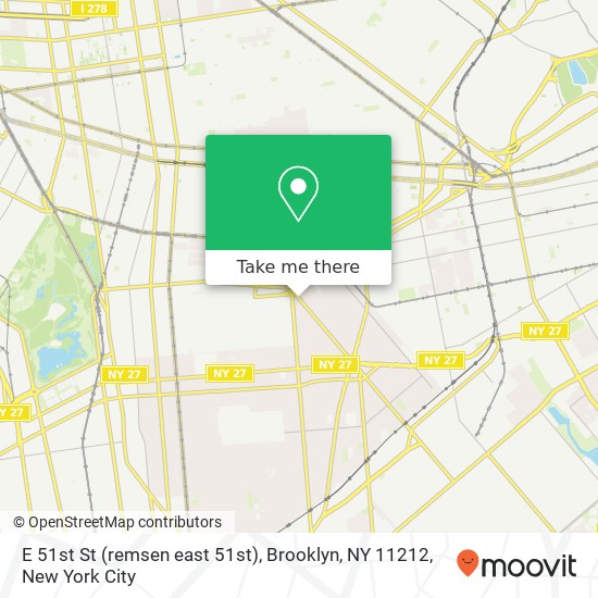 Mapa de E 51st St (remsen east 51st), Brooklyn, NY 11212