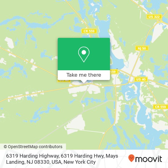 6319 Harding Highway, 6319 Harding Hwy, Mays Landing, NJ 08330, USA map