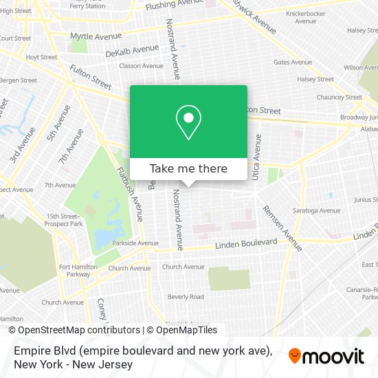 Mapa de Empire Blvd (empire boulevard and new york ave)