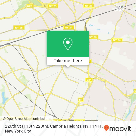 Mapa de 220th St (118th 220th), Cambria Heights, NY 11411
