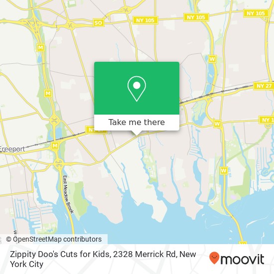 Mapa de Zippity Doo's Cuts for Kids, 2328 Merrick Rd