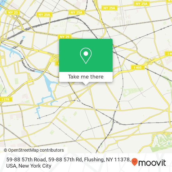 Mapa de 59-88 57th Road, 59-88 57th Rd, Flushing, NY 11378, USA