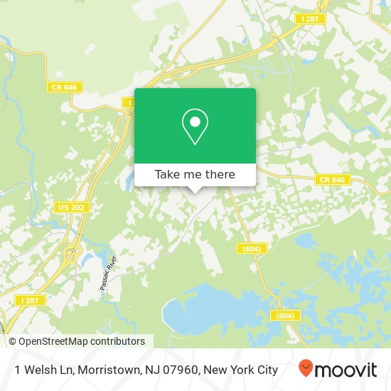 Mapa de 1 Welsh Ln, Morristown, NJ 07960