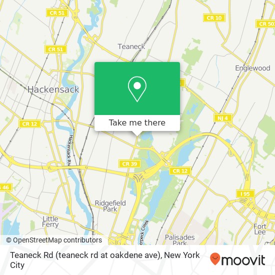 Teaneck Rd (teaneck rd at oakdene ave), Teaneck, NJ 07666 map