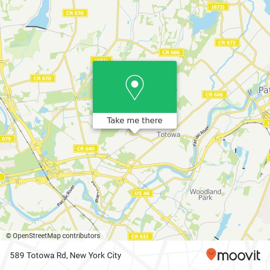 Mapa de 589 Totowa Rd, Totowa, NJ 07512