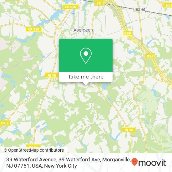 39 Waterford Avenue, 39 Waterford Ave, Morganville, NJ 07751, USA map