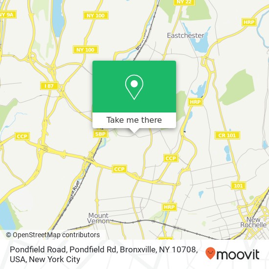 Pondfield Road, Pondfield Rd, Bronxville, NY 10708, USA map