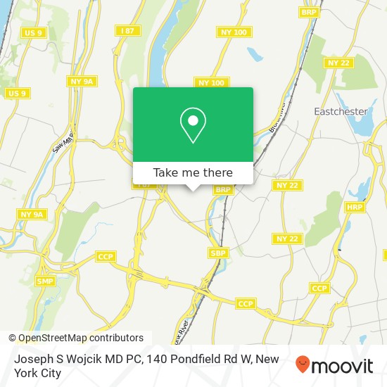 Mapa de Joseph S Wojcik MD PC, 140 Pondfield Rd W