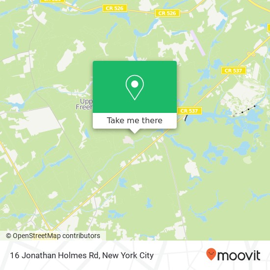 Mapa de 16 Jonathan Holmes Rd, Cream Ridge (CREAM RIDGE), NJ 08514