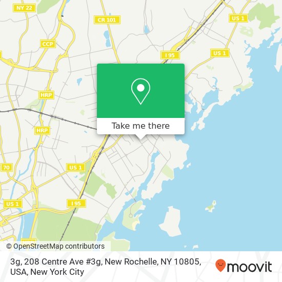 Mapa de 3g, 208 Centre Ave #3g, New Rochelle, NY 10805, USA