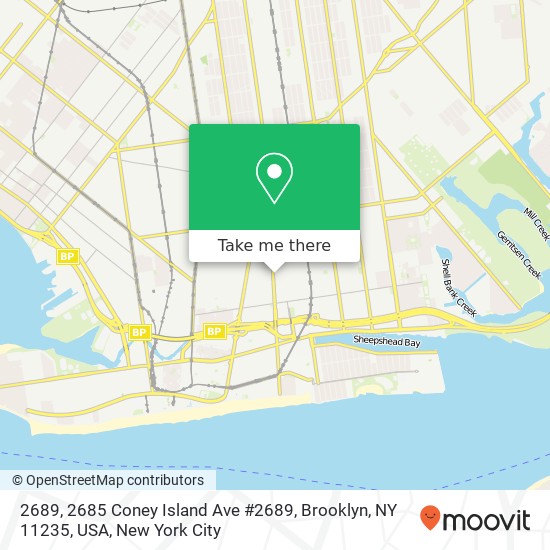 2689, 2685 Coney Island Ave #2689, Brooklyn, NY 11235, USA map