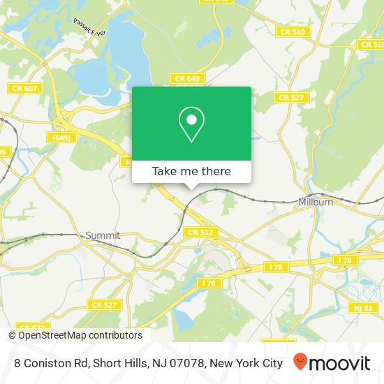 8 Coniston Rd, Short Hills, NJ 07078 map