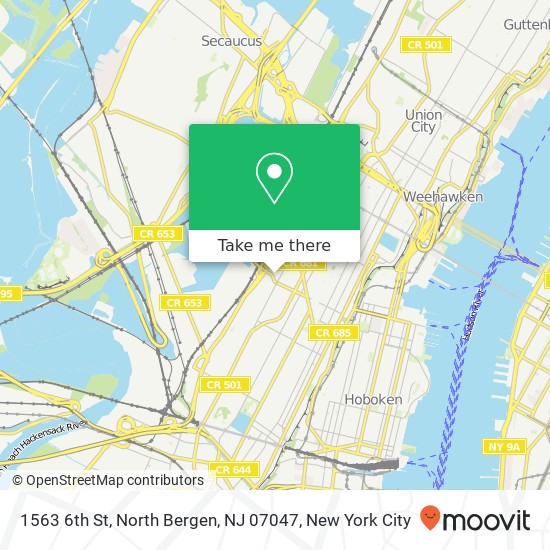 Mapa de 1563 6th St, North Bergen, NJ 07047