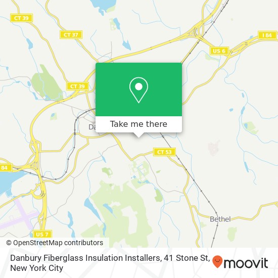 Danbury Fiberglass Insulation Installers, 41 Stone St map