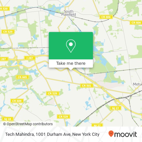 Tech Mahindra, 1001 Durham Ave map