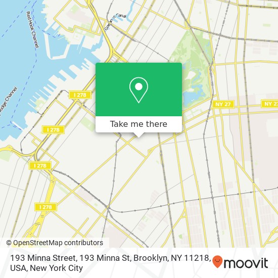 Mapa de 193 Minna Street, 193 Minna St, Brooklyn, NY 11218, USA
