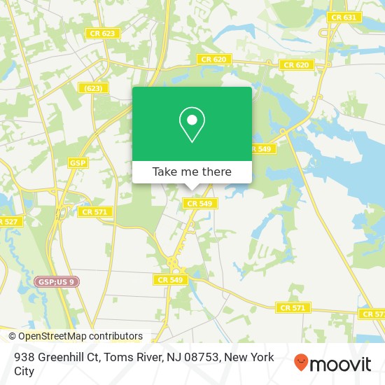 938 Greenhill Ct, Toms River, NJ 08753 map