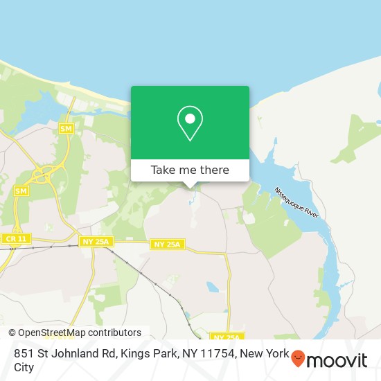 Mapa de 851 St Johnland Rd, Kings Park, NY 11754