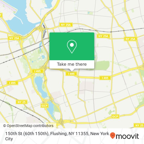 Mapa de 150th St (60th 150th), Flushing, NY 11355