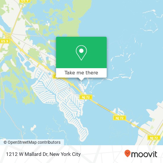 Mapa de 1212 W Mallard Dr, Manahawkin, NJ 08050
