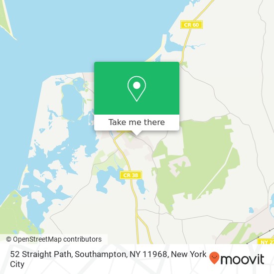 Mapa de 52 Straight Path, Southampton, NY 11968