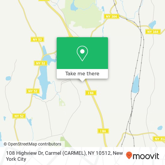 Mapa de 108 Highview Dr, Carmel (CARMEL), NY 10512