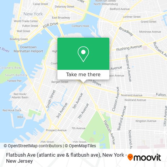 Mapa de Flatbush Ave (atlantic ave & flatbush ave)