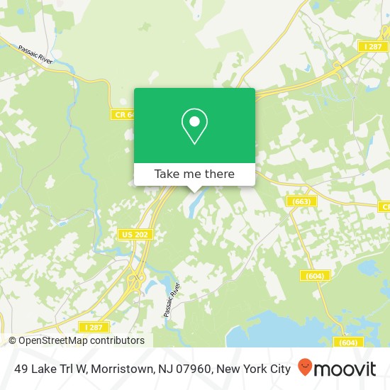 Mapa de 49 Lake Trl W, Morristown, NJ 07960