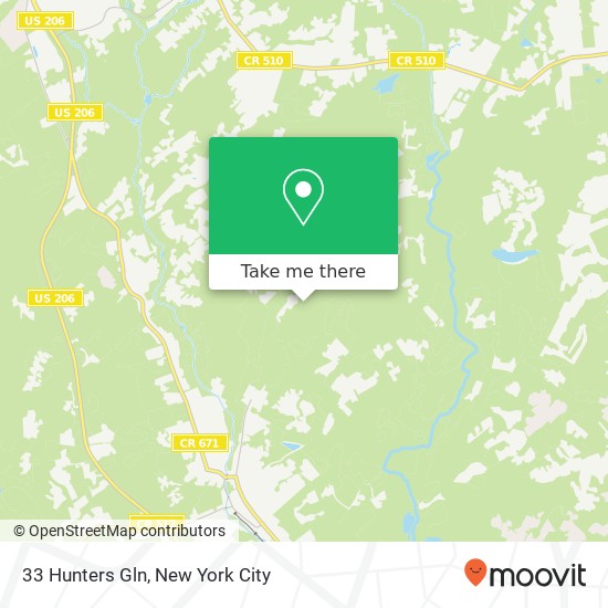 Mapa de 33 Hunters Gln, Far Hills, NJ 07931