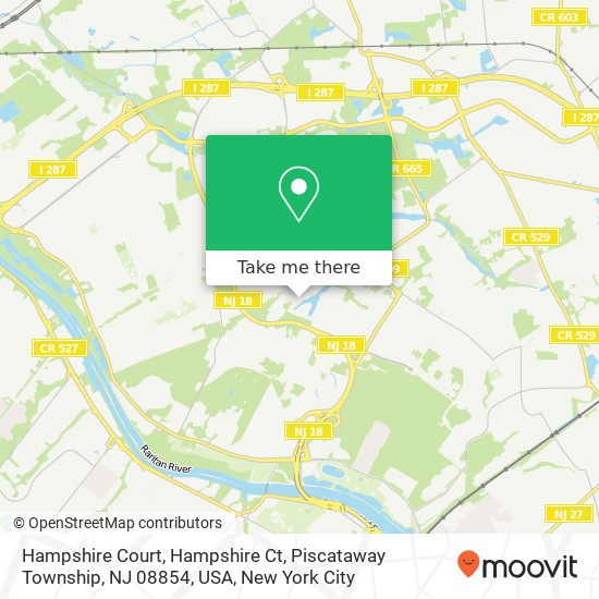 Mapa de Hampshire Court, Hampshire Ct, Piscataway Township, NJ 08854, USA