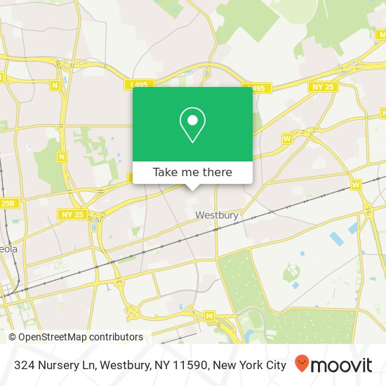 Mapa de 324 Nursery Ln, Westbury, NY 11590
