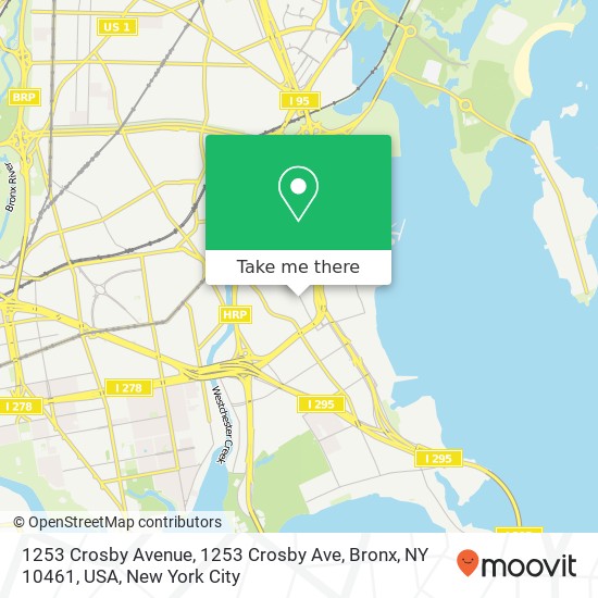 1253 Crosby Avenue, 1253 Crosby Ave, Bronx, NY 10461, USA map