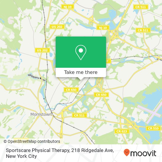 Mapa de Sportscare Physical Therapy, 218 Ridgedale Ave